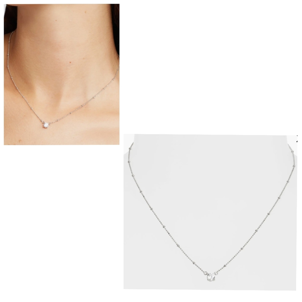 925 Demi Fine Solitaire Cubic Zirconia Necklace